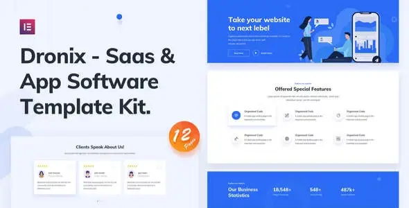 Dronix – SaaS & Startup Elementor Template Kit